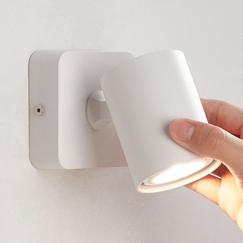 Modern Simple Led Wall Light Cylindrical Aluminium Rotatable Wall Lamp for Living Room