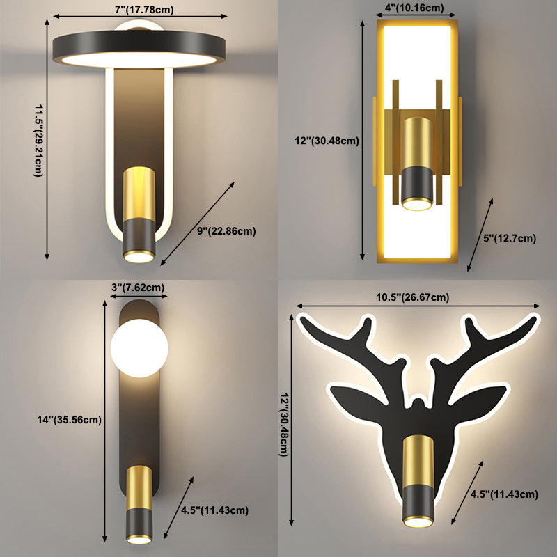 Nordic Metal Wall Light Geometric LED Reading Wall Sconce for Living Room