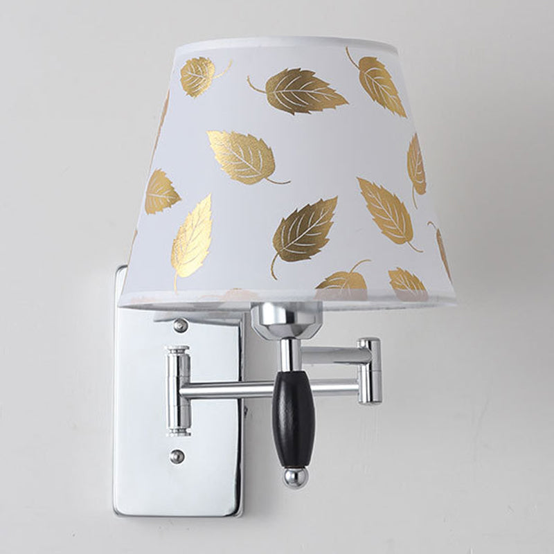 Modern Style Simple Wall Light Natural Burlap Shade Swing Arm Wall Sconce