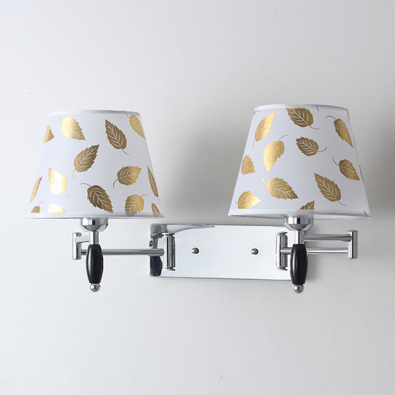 Modern Style Simple Wall Light Natural Burlap Shade Swing Arm Wall Sconce