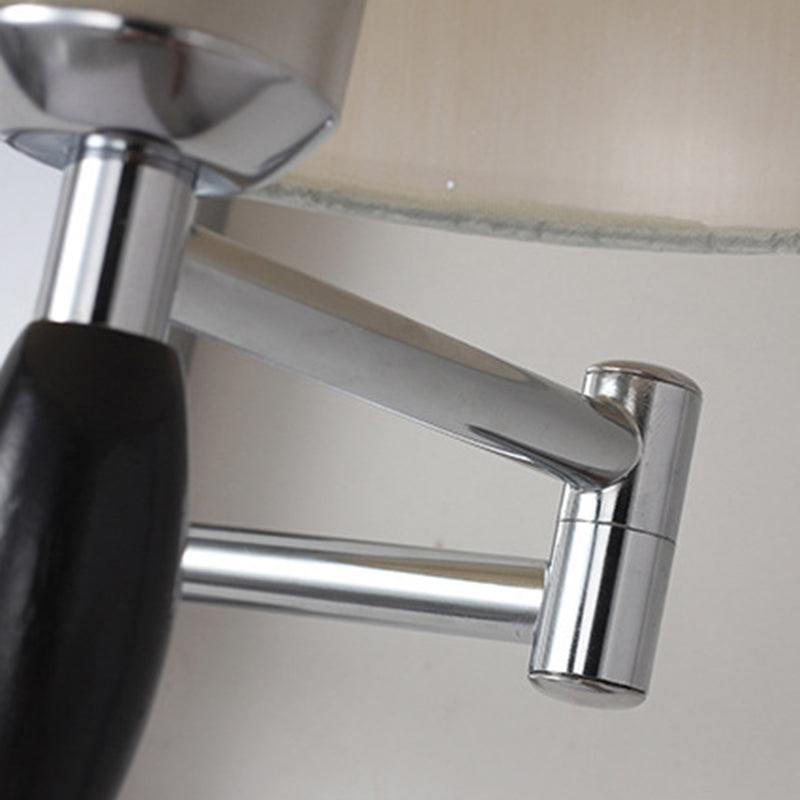 Modern Style Simple Wall Light Natural Burlap Shade Swing Arm Wall Sconce