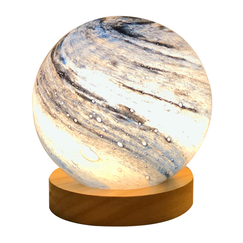 Simple Glass Table Lamp Modern Chargeable LED Desk Light for Living Room