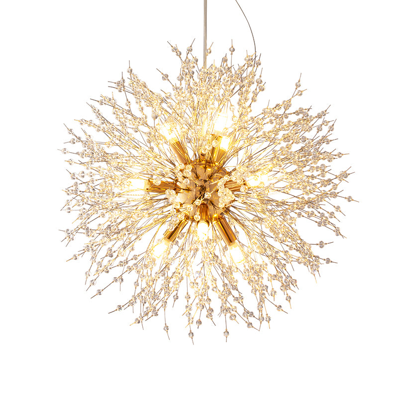 Firefly Chandelier Multi Light Hanging Pendant Light Fixture with Crystal for Living Room