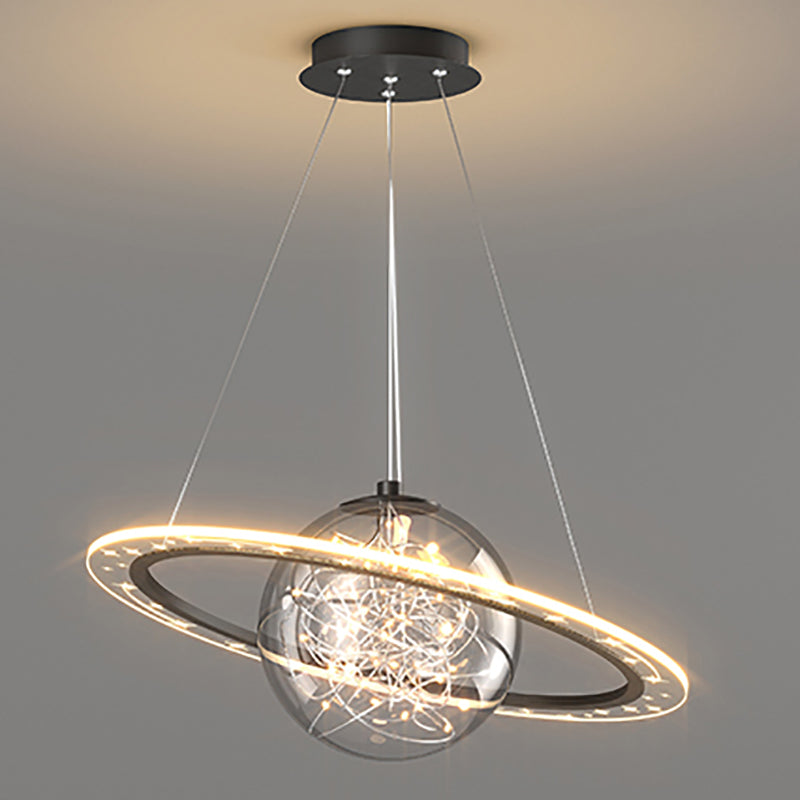 Modern Style Chandelier LED Hanging Pendant Light Fixture with Acrylic Shade for Bedroom