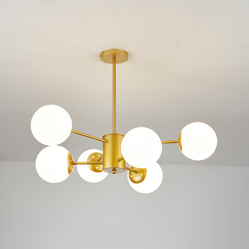 Simple Pendant Lighting Fixture Modern Style Glass Ball Shade Hanging Chandelier