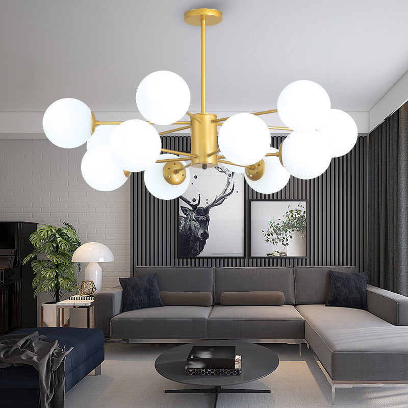 Simple Pendant Lighting Fixture Modern Style Glass Ball Shade Hanging Chandelier