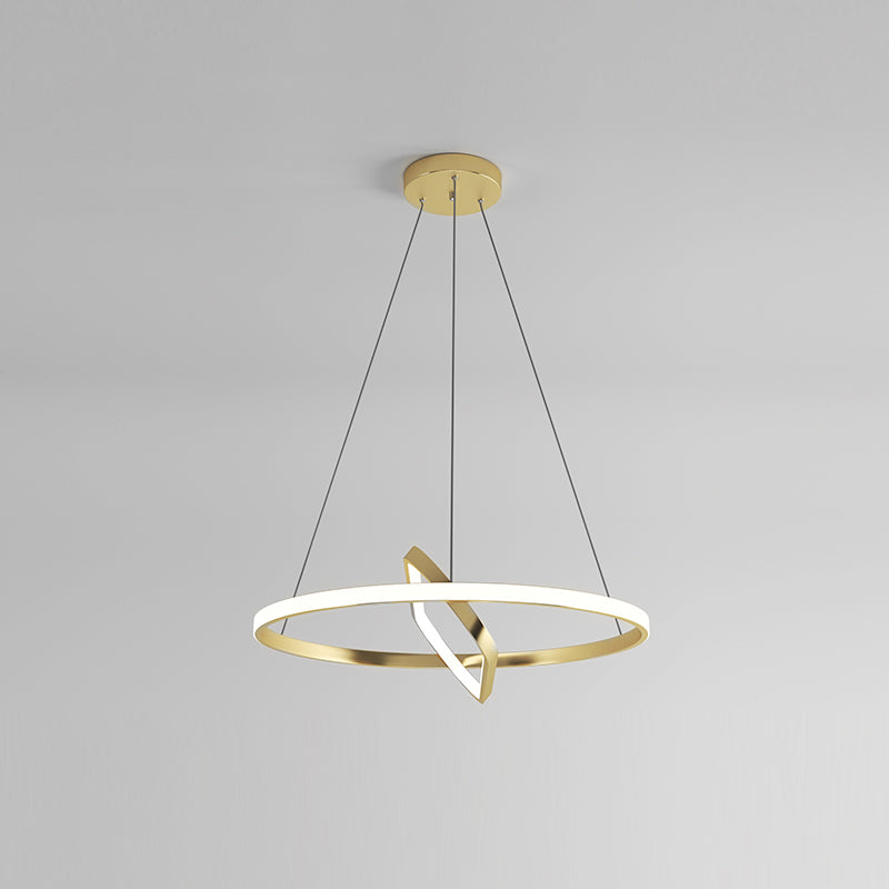 Strip Shape Chandelier LED Hanging Pendant Light Fixture with Acrylic Shade for Bedroom