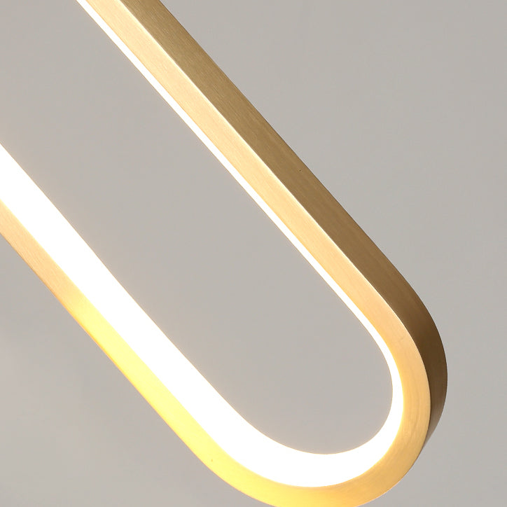 Modern Style Aluminum Pendant Light Oval LED Hanging Pendant for Bedroom