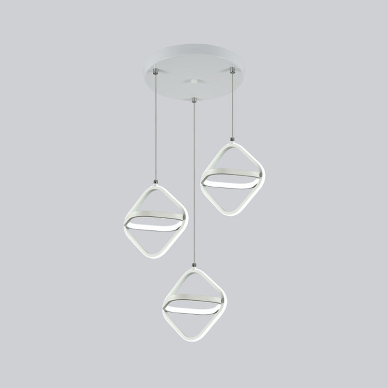 Nordic Style Aluminum Pendant Light Geometric LED Hanging Pendant for Bedroom