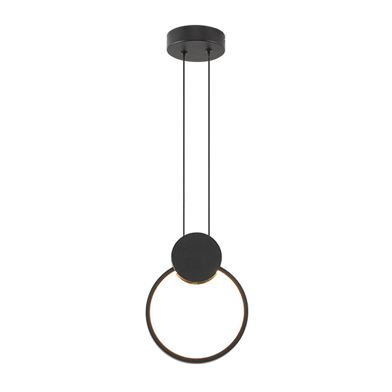 Contemporary Linear Shape Pendant Light Metal 1 Light Hanging Lamp in Black