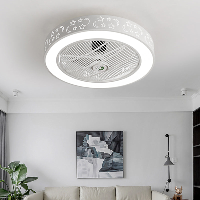 Ventola del soffitto rotondo leggero in stile children 1 1 lampadina a LED LED per camera da letto