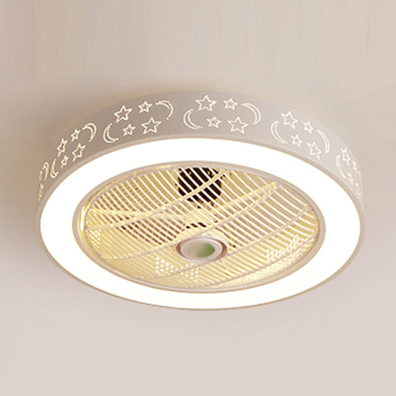 Ventola del soffitto rotondo leggero in stile children 1 1 lampadina a LED LED per camera da letto