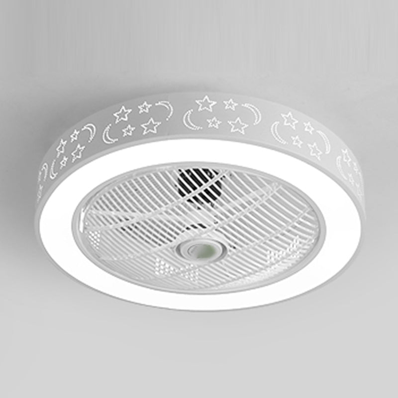 Ventola del soffitto rotondo leggero in stile children 1 1 lampadina a LED LED per camera da letto