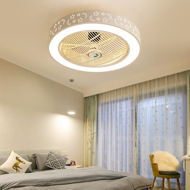 Ventola del soffitto rotondo leggero in stile children 1 1 lampadina a LED LED per camera da letto