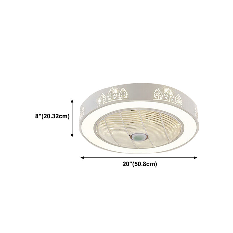 Ventola del soffitto rotondo leggero in stile children 1 1 lampadina a LED LED per camera da letto