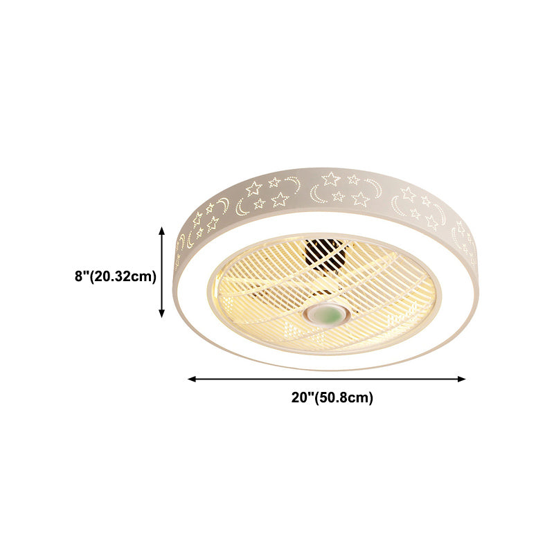 Ventola del soffitto rotondo leggero in stile children 1 1 lampadina a LED LED per camera da letto