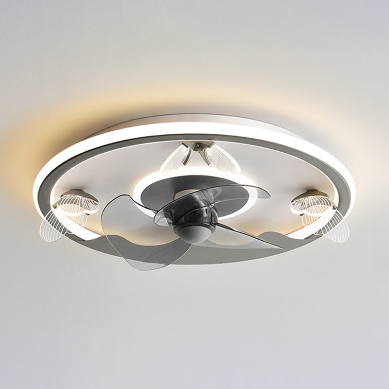 Butterfly Ceiling Fan Light LED Ceiling Mount Lamp with Acrylic Shade for Bedroom