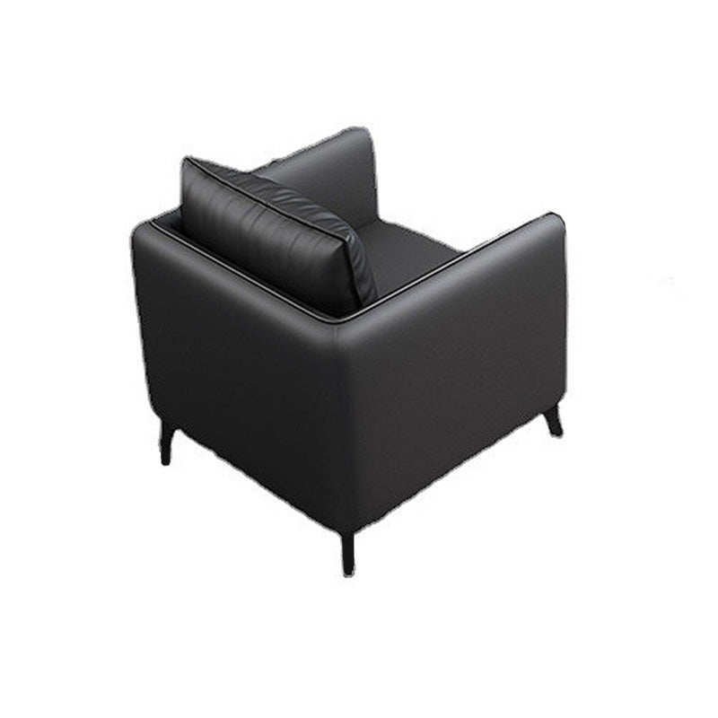 Standard Square Arm Leather Stain Resistant Sofa Couch with Pillows
