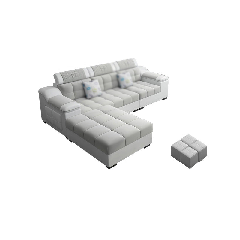 Contemporary Sofa Grey High Back Sloped Arms Sofa/Sectional for Living Room