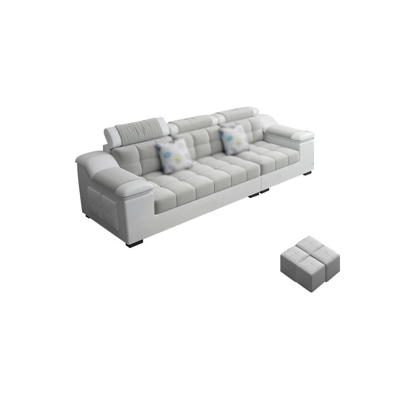 Contemporary Sofa Grey High Back Sloped Arms Sofa/Sectional for Living Room