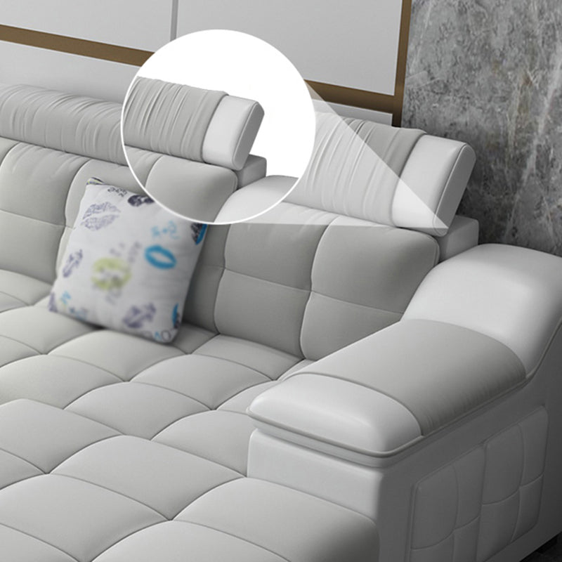 Contemporary Sofa Grey High Back Sloped Arms Sofa/Sectional for Living Room