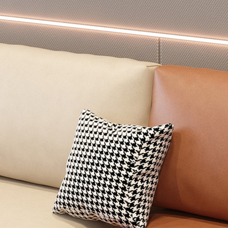 124.02"L X 62.99"W X 35.43"H Fabric Cushions Sectional Square Arm Sofa with Chaise