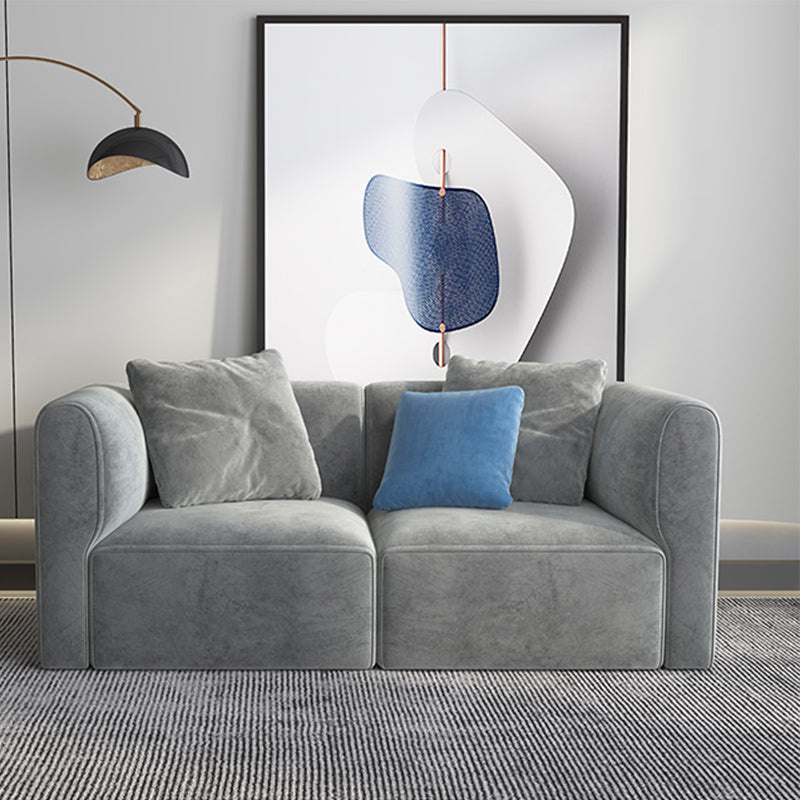 Velvet One Arm Sectional Sofa 27.56"High Tight Back Sofa for Living Room