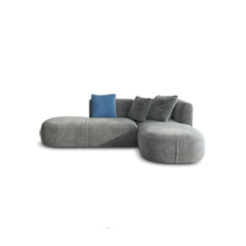 Velvet One Arm Sectional Sofa 27.56"High Tight Back Sofa for Living Room