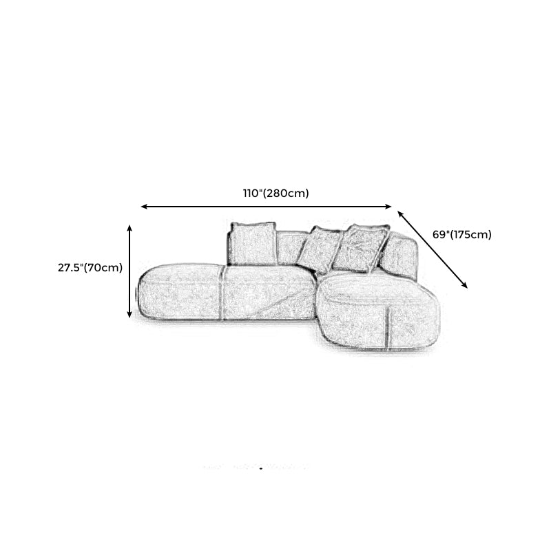 Velvet One Arm Sectional Sofa 27.56"High Tight Back Sofa for Living Room