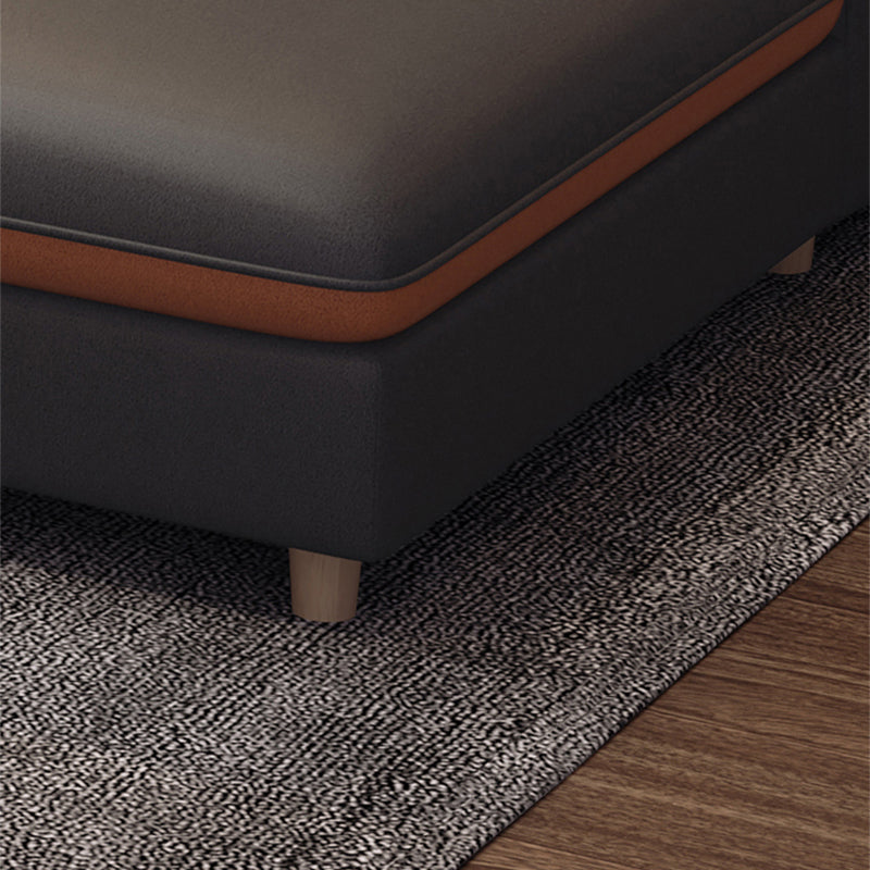 Stain-Resistant Sofa Faux Leather Square Arm Modern Sectional for Apartment