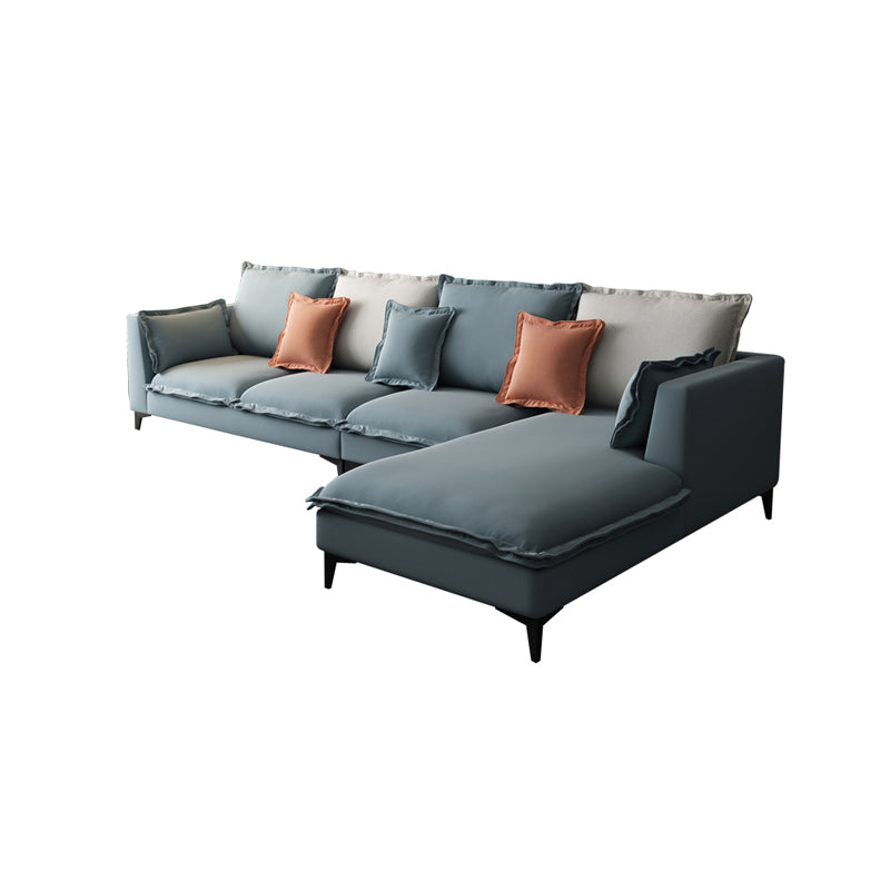129.92"L X 70.87"W X 34.65"H Modern Sofa Cushions Square Arm Sectional with Chaise