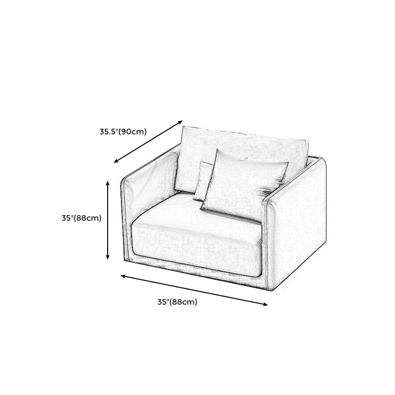 Contemporary Faux Leather Sofa Square Arm Cushion Back Sectional for Living Room