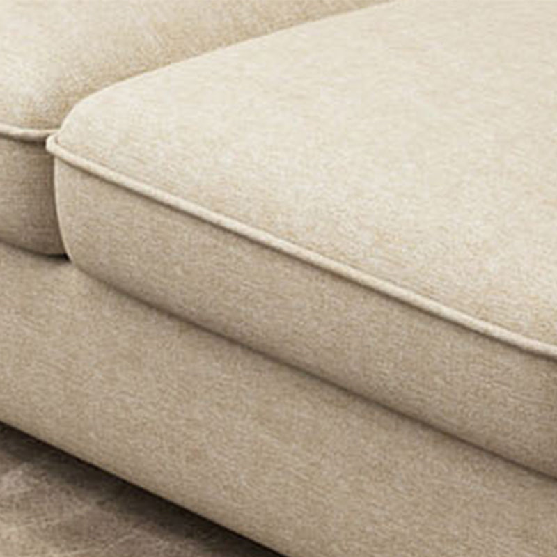 L-Shape Pillowed Back Cushions Sectional Faux Leather/Cottom Blend Sofa and Chaise