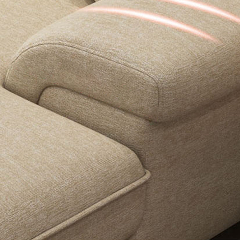 L-Shape Pillowed Back Cushions Sectional Faux Leather/Cottom Blend Sofa and Chaise