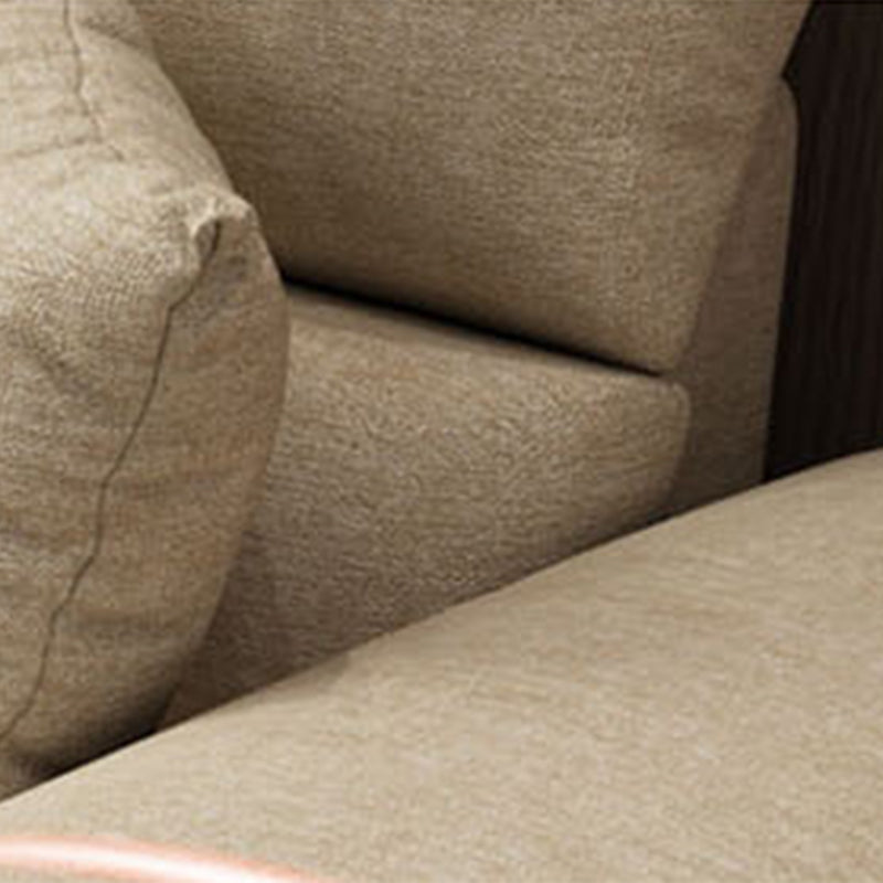 L-Shape Pillowed Back Cushions Sectional Faux Leather/Cottom Blend Sofa and Chaise