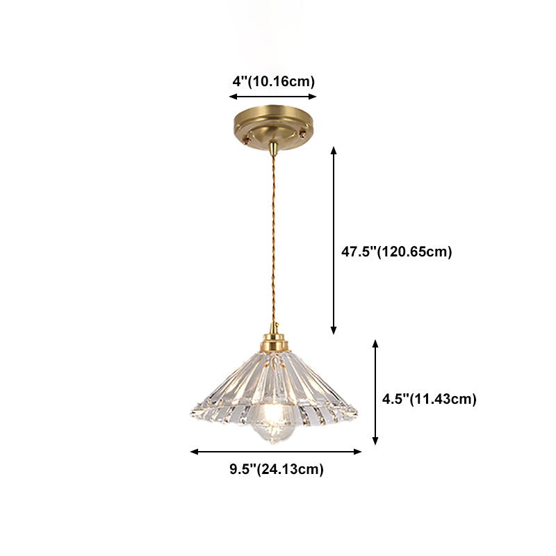 Modern Style Cone Shape Pendant Lighting Glass Pendant Light for Bedroom