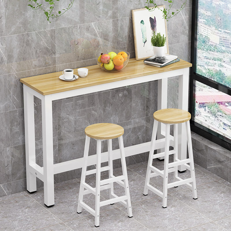 Contemporary Bar Dining Table Rectangle Bar Table with Trestle Base