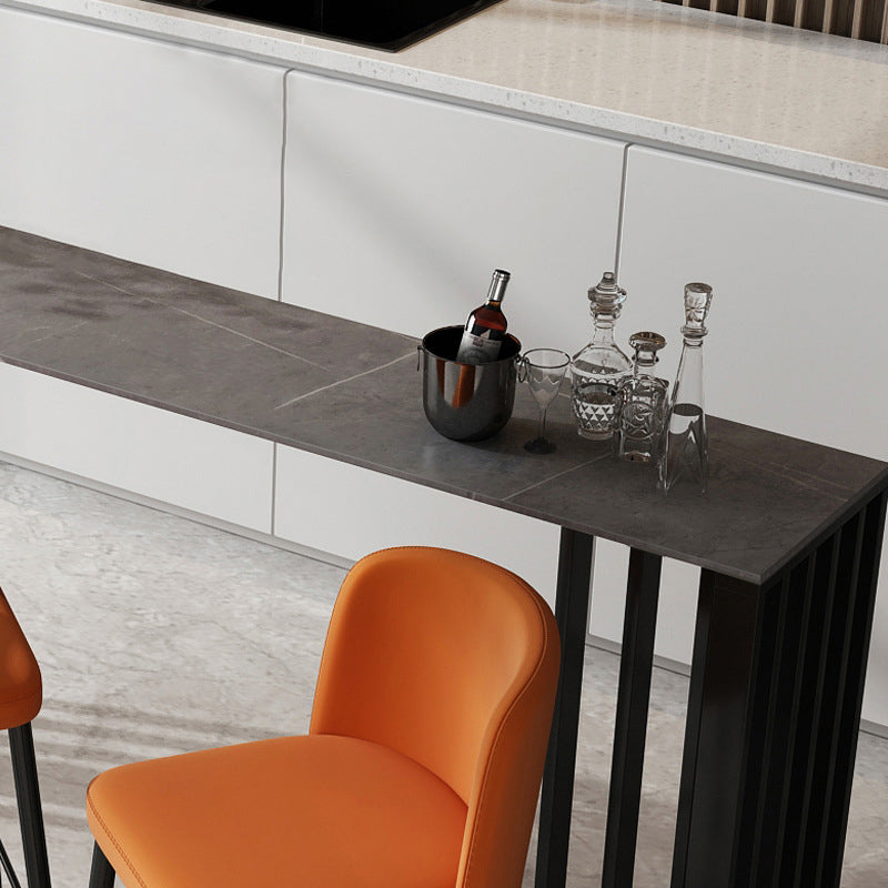 Industrial Style Rectangle Bar Table 42-inch Height Metal Base Bistro Table