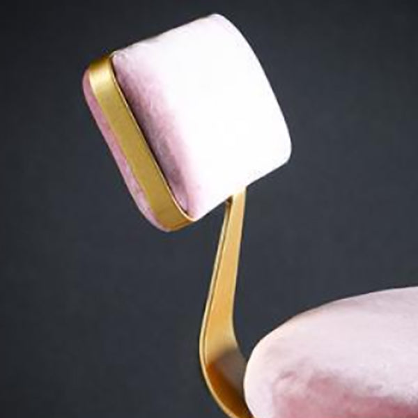 Glam Armless Backrest Counter Stool Steel Cashier Bar Stool with Flannel Cushion and Pedal