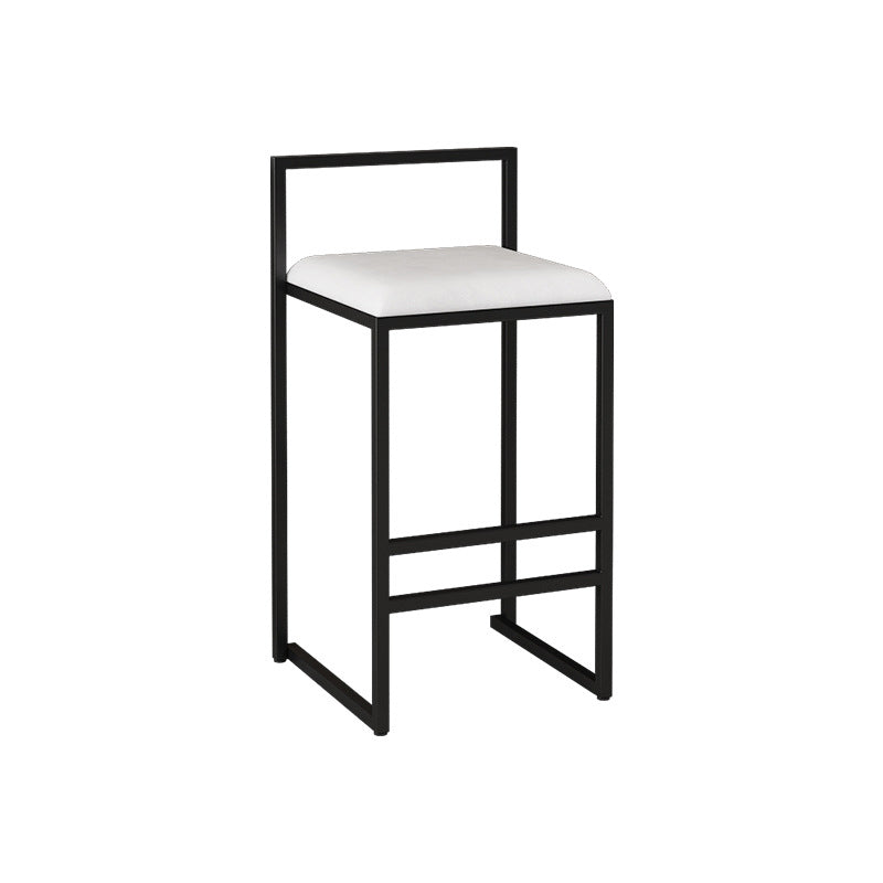 Contemporary Matte Finish Velvet Bar Stool Jewelry Shop Footrest Stool