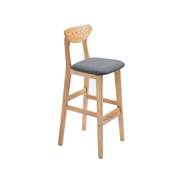 Scandinavian Oak Wood Home Stool Matte Finish Upholstered Bar Stools