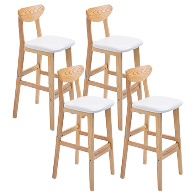 Scandinavian Oak Wood Home Stool Matte Finish Upholstered Bar Stools