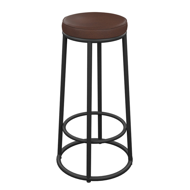 Industrial Armless Backless Counter Stool Iron Cashier Bar Stool with Seat and Pedal