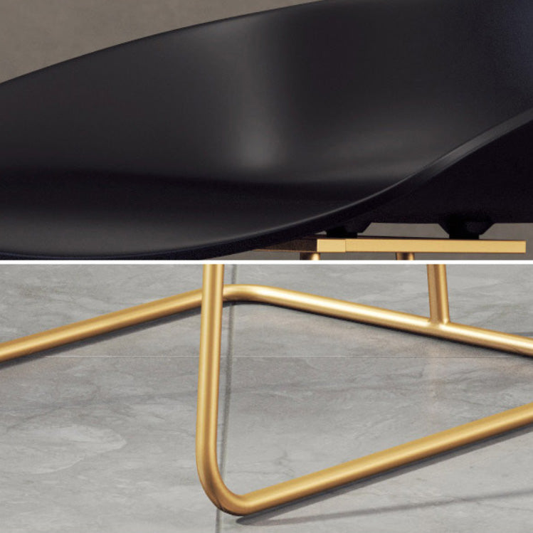 Modern Armless Backrest Counter Stool Iron Bar Stool with Acrylic Seat and Pedal