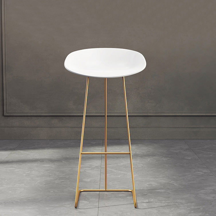 Modern Armless Backrest Counter Stool Iron Bar Stool with Acrylic Seat and Pedal