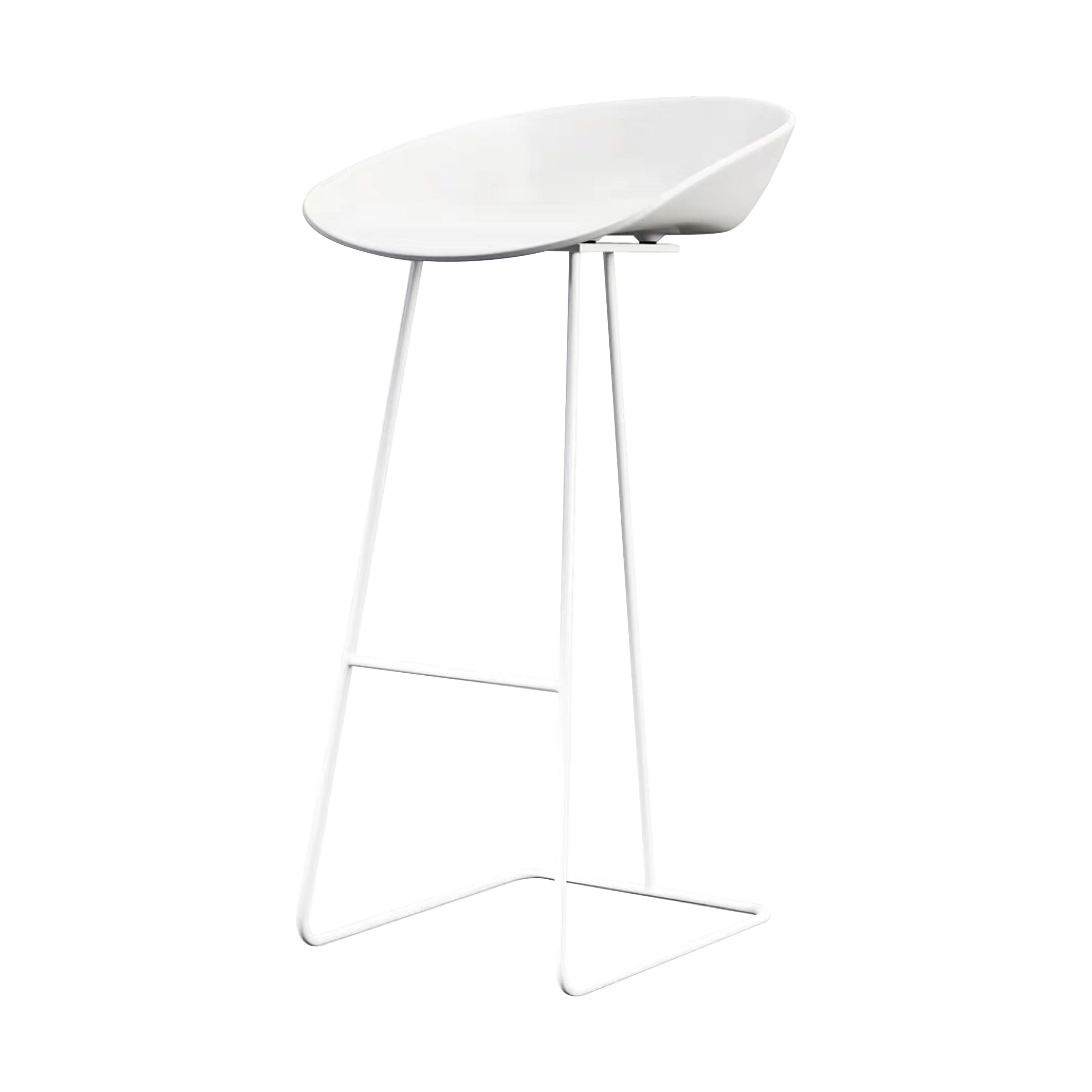 Modern Armless Backrest Counter Stool Iron Bar Stool with Acrylic Seat and Pedal