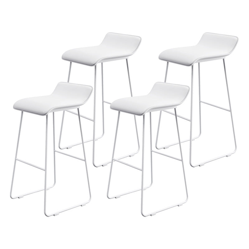 Modern Armless Backrest Counter Stool Steel Cafe Bar Stool with Pedal and Acrylic Seat