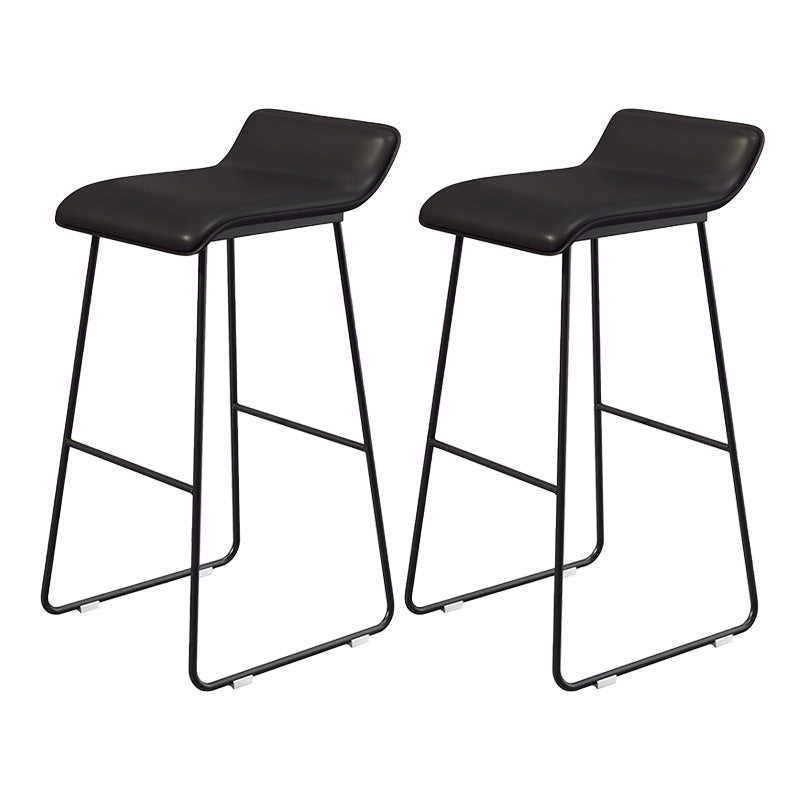 Modern Armless Backrest Counter Stool Steel Cafe Bar Stool with Pedal and Acrylic Seat