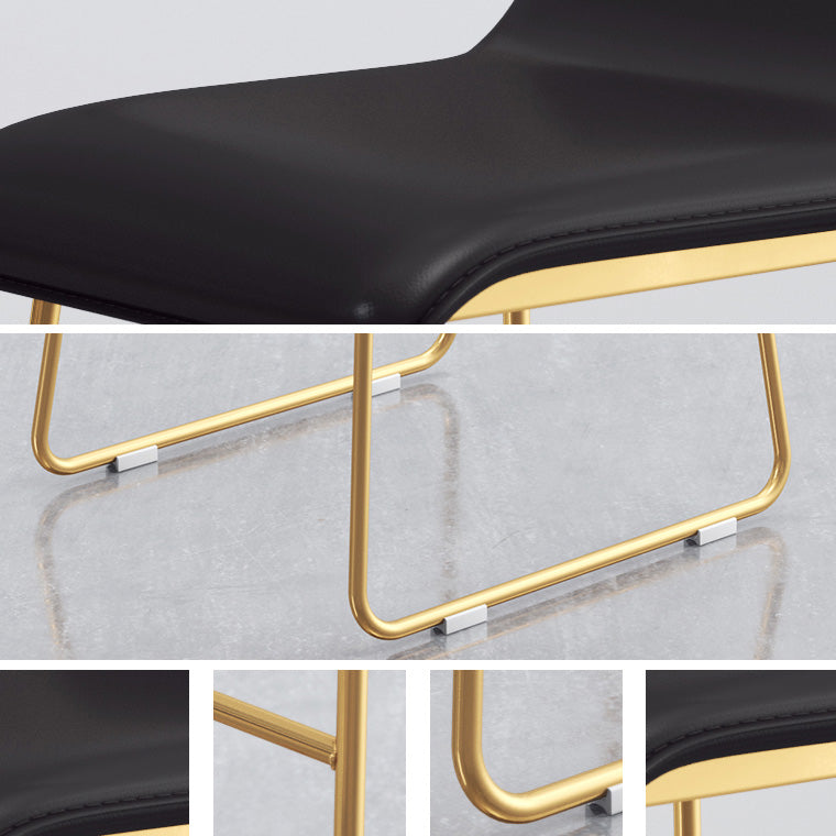 Modern Armless Backrest Counter Stool Steel Cafe Bar Stool with Pedal and Acrylic Seat