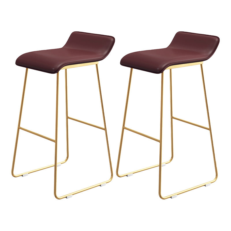 Modern Armless Backrest Counter Stool Steel Cafe Bar Stool with Pedal and Acrylic Seat